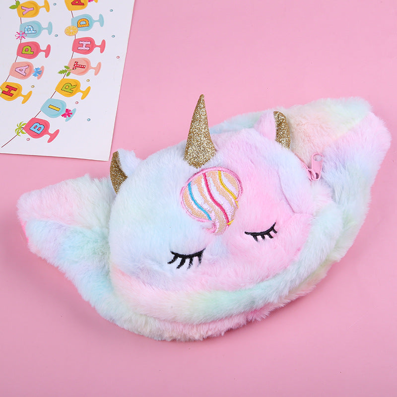 Children’s Unicorn Design Plush Waist Bag Crossbody Bag by MyKids-USA™