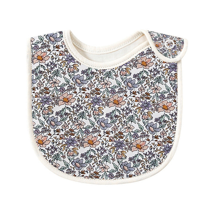 Baby Floral Print Covered Button Design Water Absorbing Bibs by MyKids-USA™