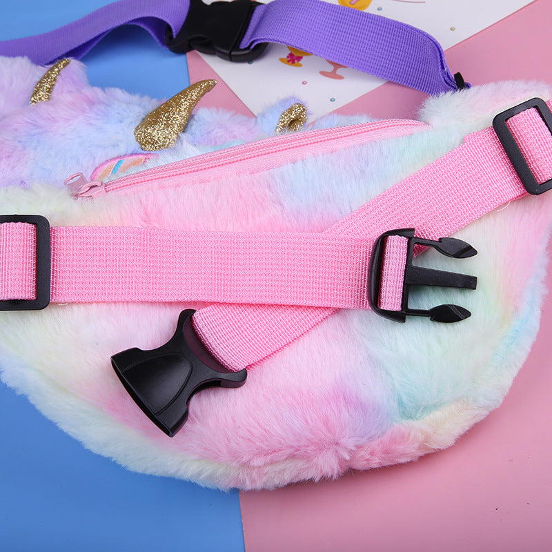 Children’s Unicorn Design Plush Waist Bag Crossbody Bag by MyKids-USA™