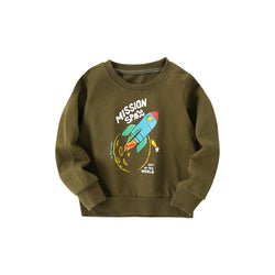 Baby Boy Rocket Graphic Crewneck Long Sleeve Cotton Hoodie by MyKids-USA™