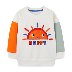 Baby Boy Sun Graphic Colorblock Design Pullover Cute Hoodie by MyKids-USA™