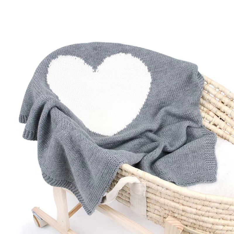 Children’s Heart Knitted Graphic Air Conditional Blanket Wool Quilt by MyKids-USA™