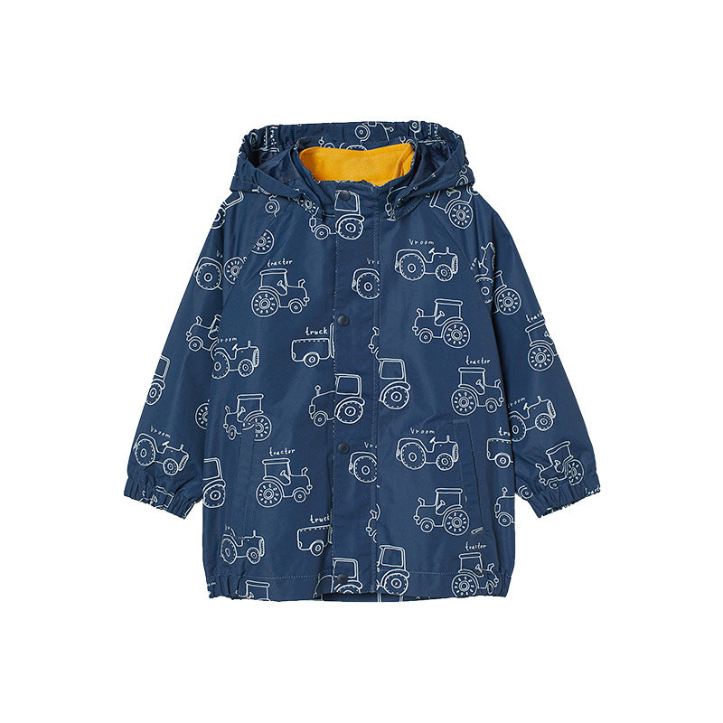 Baby Boy Truck Pattern Zipper Front Design Cardigan Windbreaker by MyKids-USA™