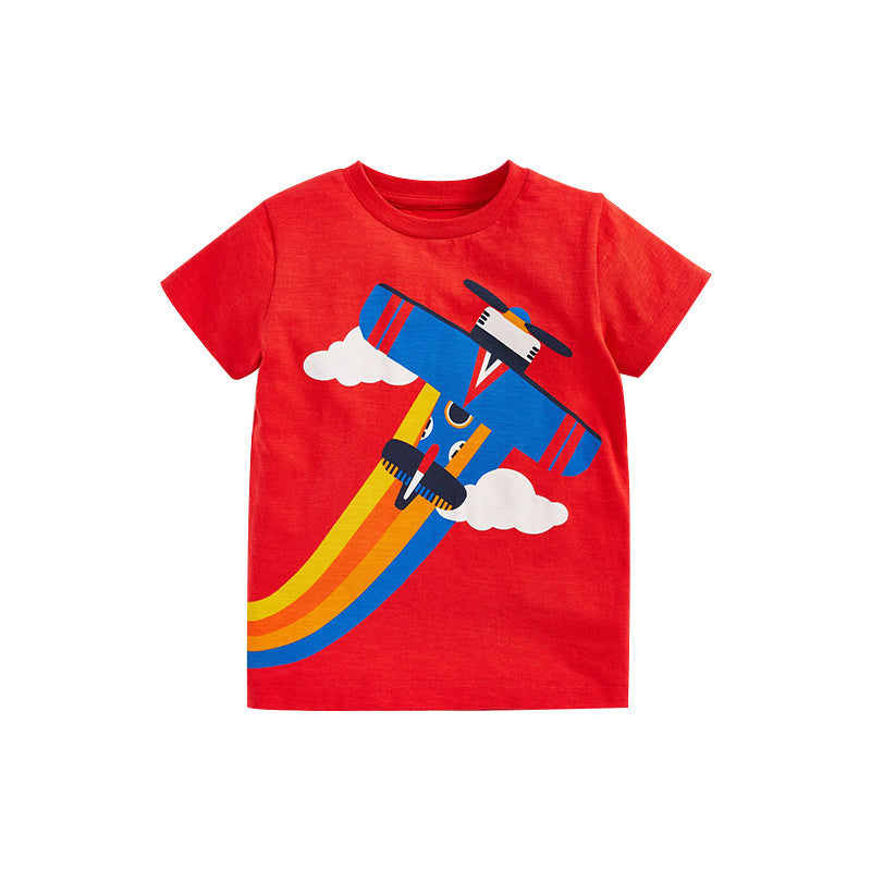 Baby Boy Cartoon Graphic Red Fashion Cotton T Shirt by MyKids-USA™
