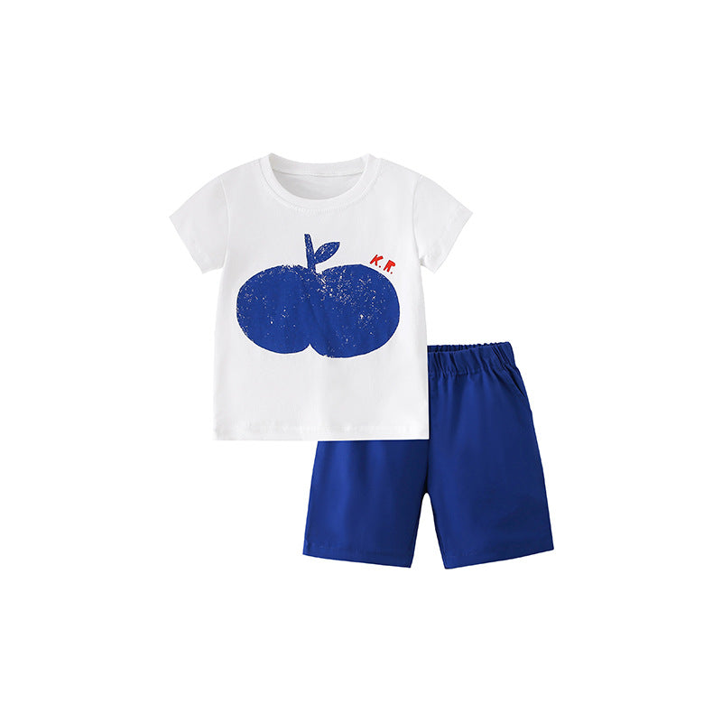 Baby Boy Print Pattern Short Sleeve Tee With Shorts Sets by MyKids-USA™