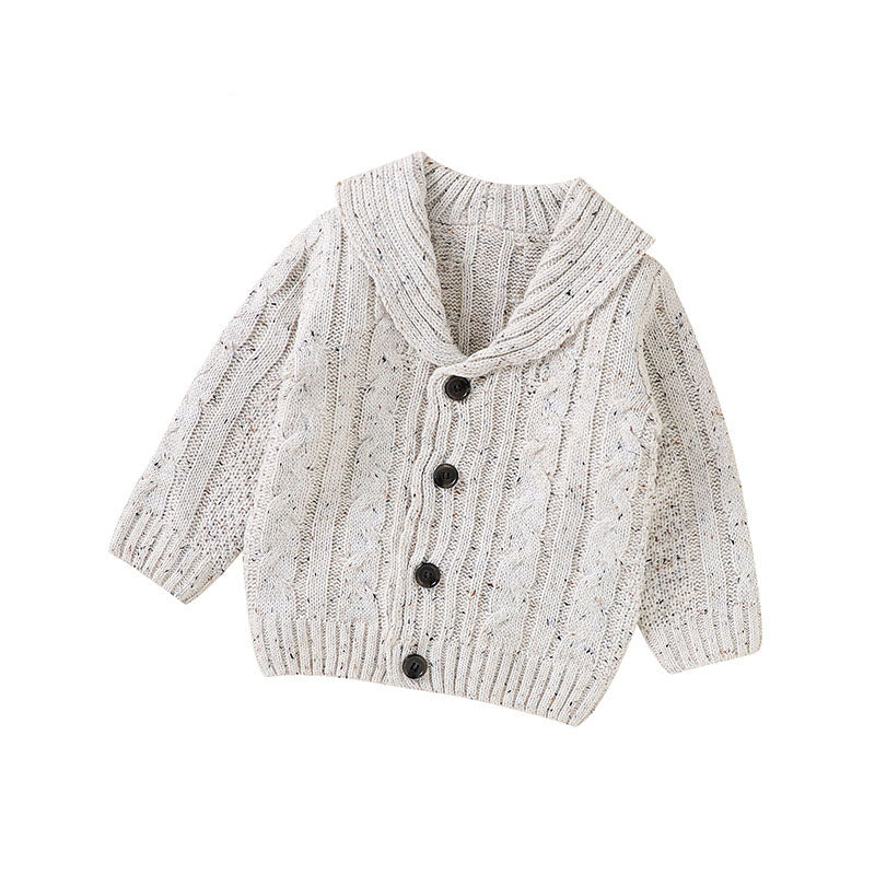 Baby Solid Color V-Neck Design Button Front Cardigan by MyKids-USA™