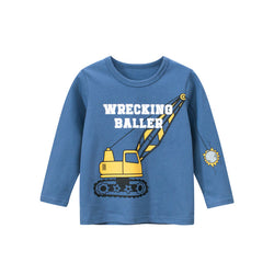 Baby Boy Cartoon Truck And Letter Print Pattern Pure Cotton Tops by MyKids-USA™