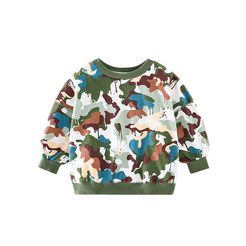 Baby Boy Camouflage Pattern Long Sleeve Pullover Hoodie by MyKids-USA™