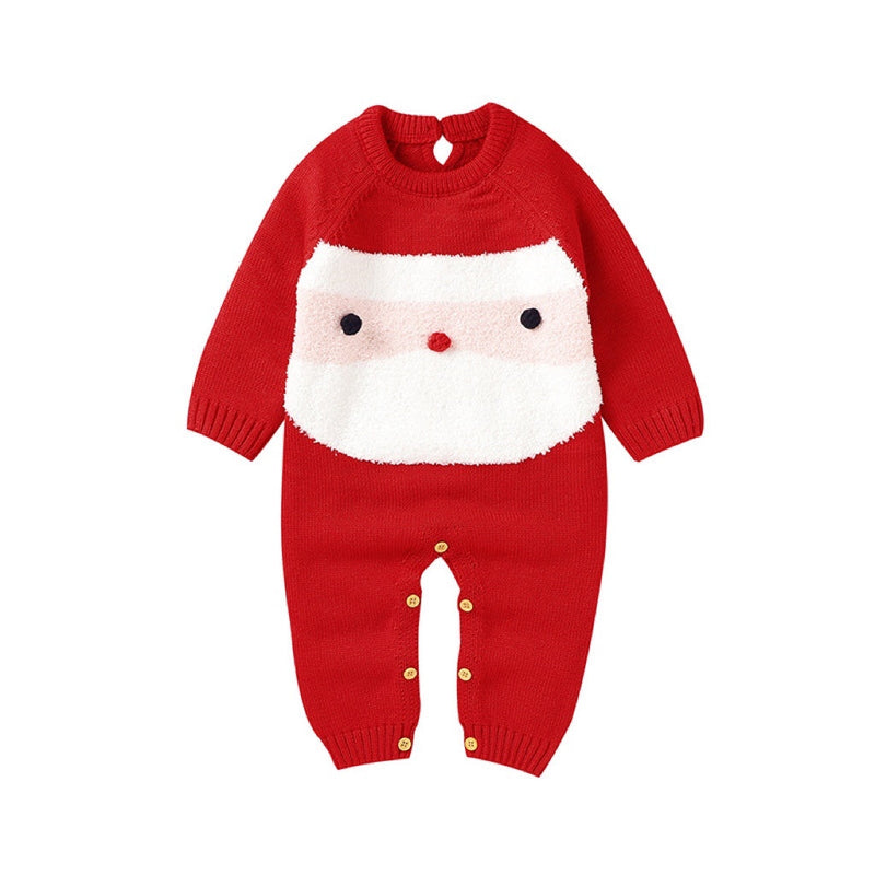 Baby Cartoon Christmas Pattern Long Sleeves Sweater Rompers by MyKids-USA™
