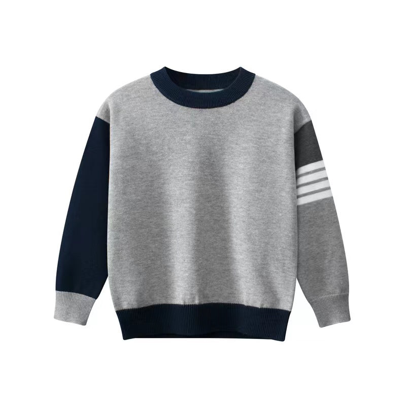 Baby Boy College Style Colorblock Design Knitted Sweater In Autumn by MyKids-USA™