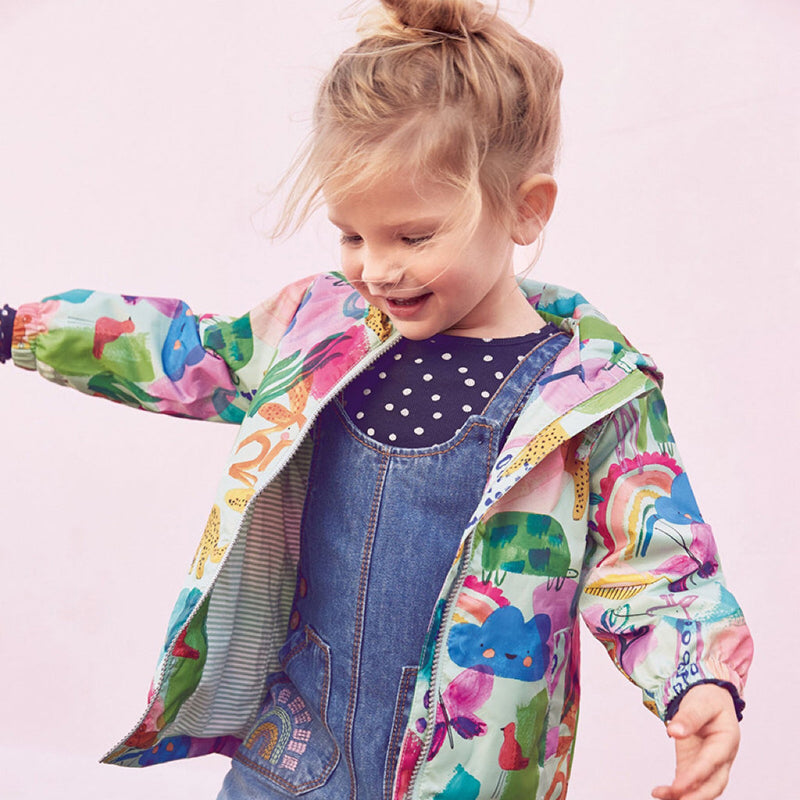 Baby Girl Print Pattern Zipper Quilted Jacket Windbreaker by MyKids-USA™
