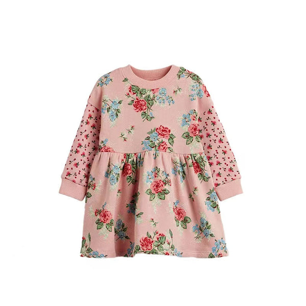 Baby Girl Flower Print Pattern Long Sleeve Fashion Princess Dress by MyKids-USA™