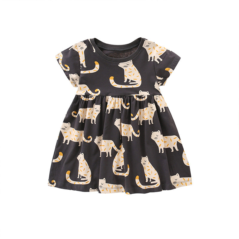 Baby Girl Cartoon Animal Pattern Short Sleeve Summer Dress by MyKids-USA™