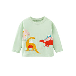 Baby Boy Cartoon Dinosaur Pattern O-Neck Cotton Shirt by MyKids-USA™