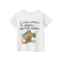 Boy Letter Print With Car Pattern Round-Collar T-Shirt by MyKids-USA™