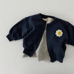 Baby Girl Little Sunflower Patches Pattern Zipper Front Design Cotton Coat by MyKids-USA™