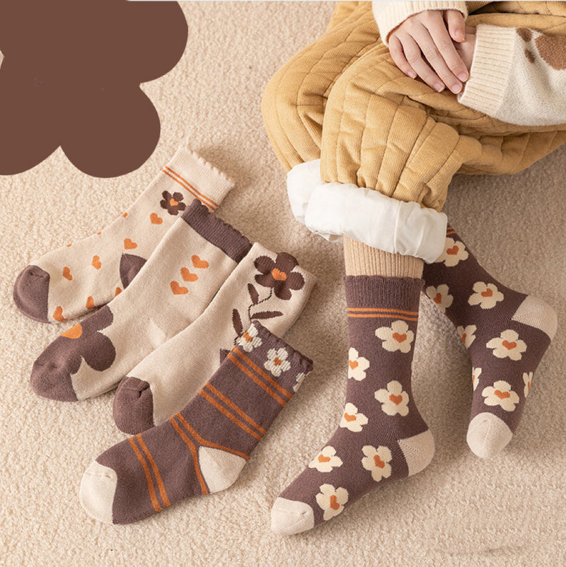 Baby Cartoon Pattern Soft Cotton Thickened Thermal Socks 1Bag=5Pairs by MyKids-USA™