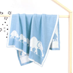 Kids Cartoon Elephant Embroidered Pattern Knittted Blanket by MyKids-USA™