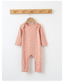 Baby Print Pattern Envelope Neckline Long Sleeved Soft Rompers Home Clothes by MyKids-USA™