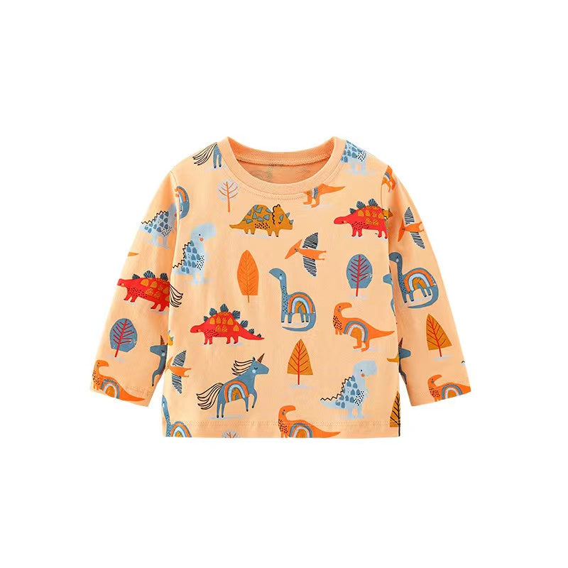 Baby Boy Cartoon Dinosaur Pattern O-Neck Shirt by MyKids-USA™