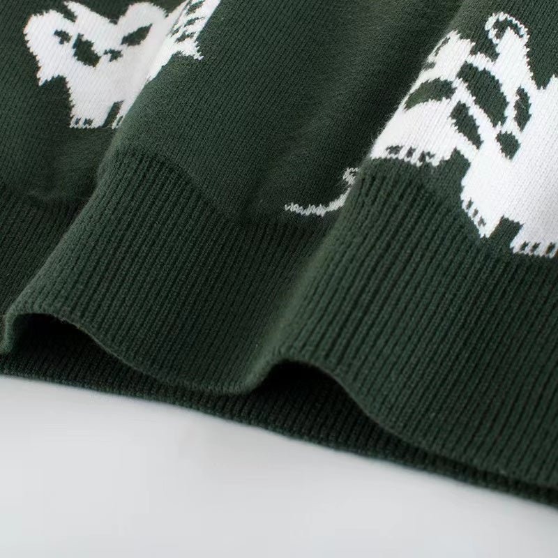 Baby Boy Cartoon Dinosaur Pattern O-Neck Pullover Knitwear Sweater by MyKids-USA™