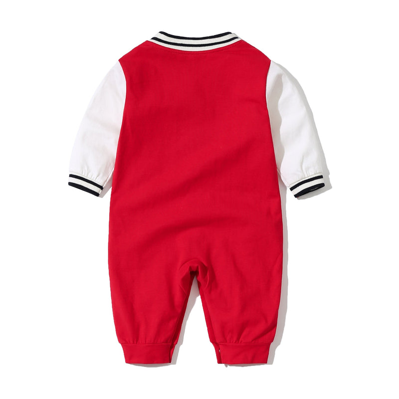 Baby Letter Embroidered Pattern Long Sleeves Baseball Rompers by MyKids-USA™