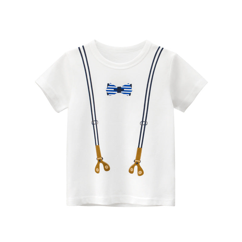 Baby Tie Print Short-Sleeved O-Neck Design College Style T-Shirt In Summer by MyKids-USA™