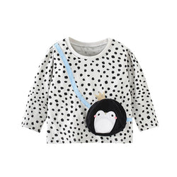 Baby Girl Dot Pattern False Penguin Crossbody Bag Patchwork Design Shirt by MyKids-USA™