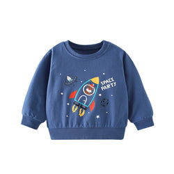 Baby Boy Cartoon Planet Pattern Round Collar Cotton Hoodie by MyKids-USA™