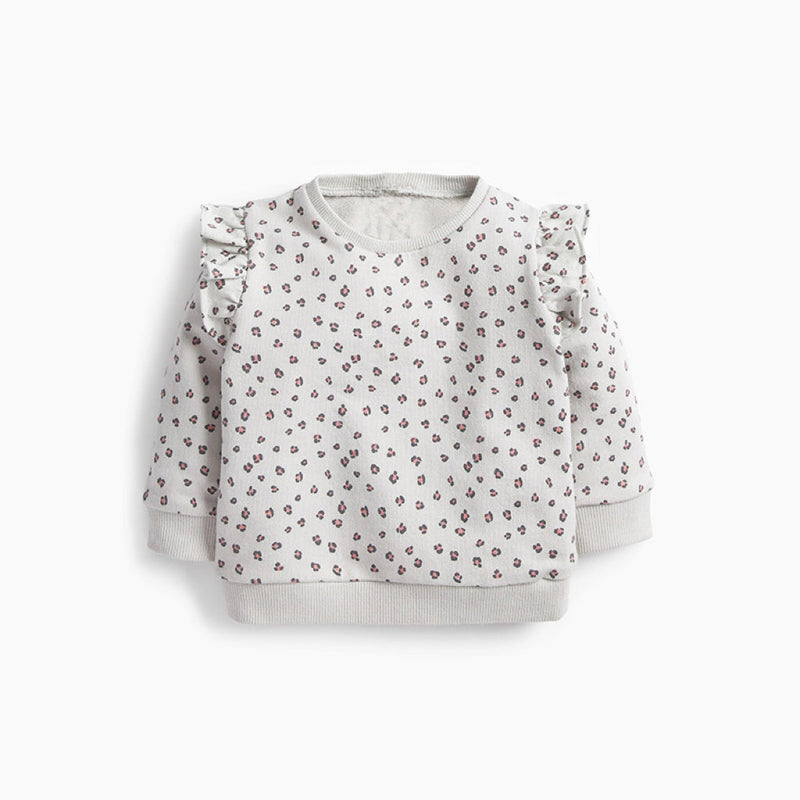 Baby Girl Dot Pattern Ruffle Design Long Sleeve Sweet Hoodie by MyKids-USA™