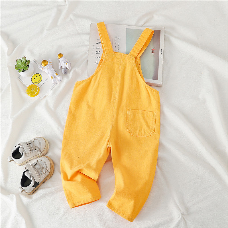 Baby Unisex Cartoon Embroideried Solid Overalls Pants by MyKids-USA™