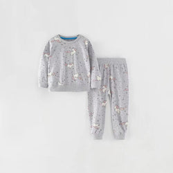 Baby Girl Allover Unicorn Pattern Solid Color Hoodie Combo Trousers 1-Piece Sets by MyKids-USA™