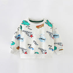 Baby Boy Cartoon Dinosaur Pattern Long Sleeve Fashion Hoodie by MyKids-USA™