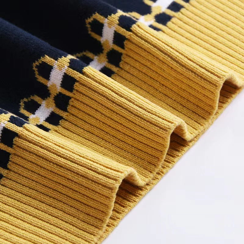 Boy Logo Patched Design Striped Pattern Fashion College Style Sweater by MyKids-USA™