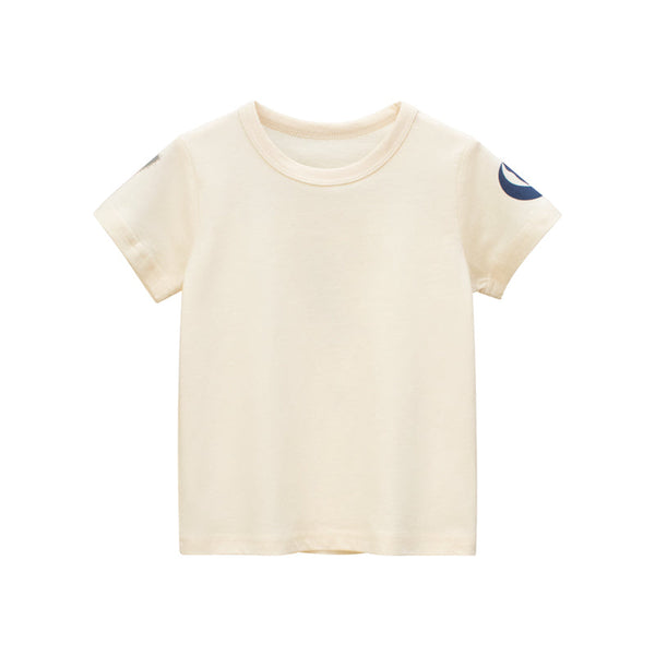 Boy Arabic No. With Letter Print Backside Round Collar Short-Sleeved Shirt by MyKids-USA™
