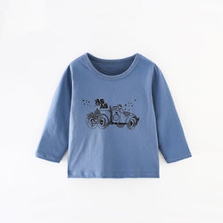 Baby Truck Pattern Round Collar Long Sleeve Pullover Fashion Shirt by MyKids-USA™