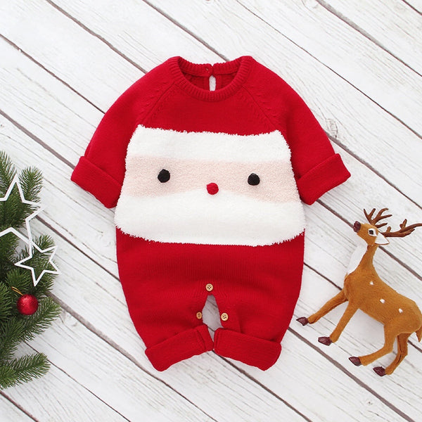 Baby Cartoon Christmas Pattern Long Sleeves Sweater Rompers by MyKids-USA™