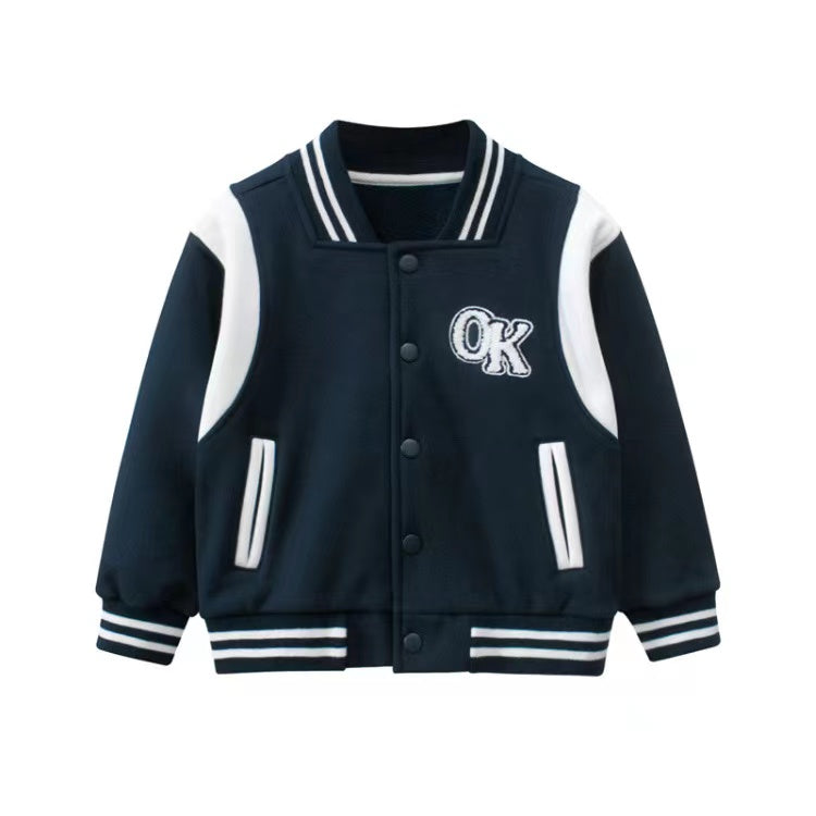 Baby Boy Letters Embroidered Pattern Contrast Design Baseball Coat by MyKids-USA™