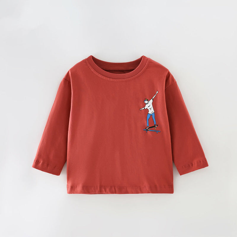 Baby Boy Cartoon Pattern Solid Color Quality Shirt by MyKids-USA™