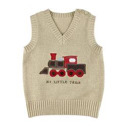 Baby Boy Cartoon Train Pattern Sleeveless Knitted Sweater Vest by MyKids-USA™