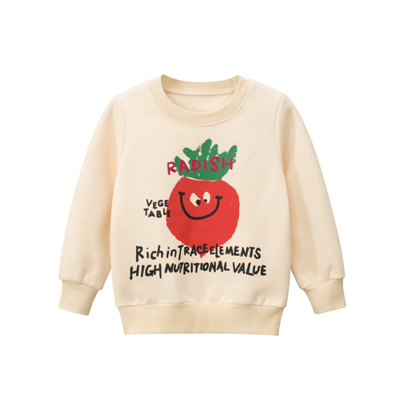 Baby Boy Cartoon Carrot And Letter Pattern Pure Cotton Warm Hoodie by MyKids-USA™