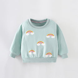 Baby Girl Rainbow Pattern Long Sleeve O-Neck Hoodie by MyKids-USA™