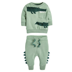 Children Boy Cartoon Animal Print Hoodie & Trousers 2 Pieces Cute Sets by MyKids-USA™