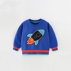 Baby Boy Rocket Pattern O-Neck Long Sleeve Autumn Hoodie by MyKids-USA™