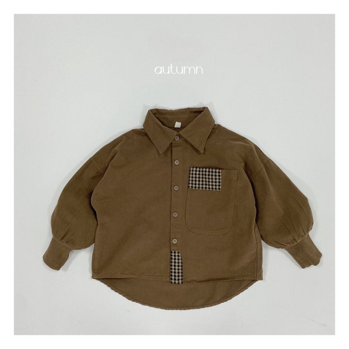Baby Solid Color Plaid Patched Design Quality Personalized Cardigan Jacket by MyKids-USA™