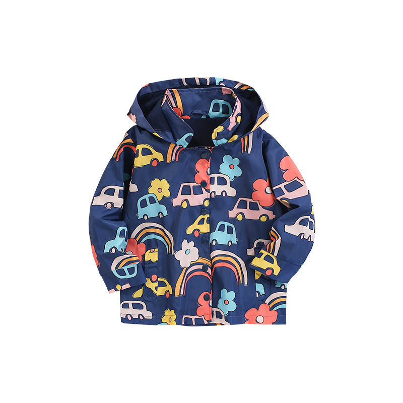 Baby Girl Floral Graphic Zipper Front Design Fashion WIndbreaker Jacket by MyKids-USA™