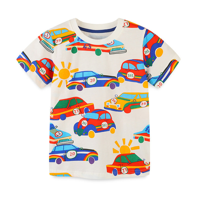 Baby Boy Cartoon Graphic Multi-Style Soft Cotton T-Shirt by MyKids-USA™