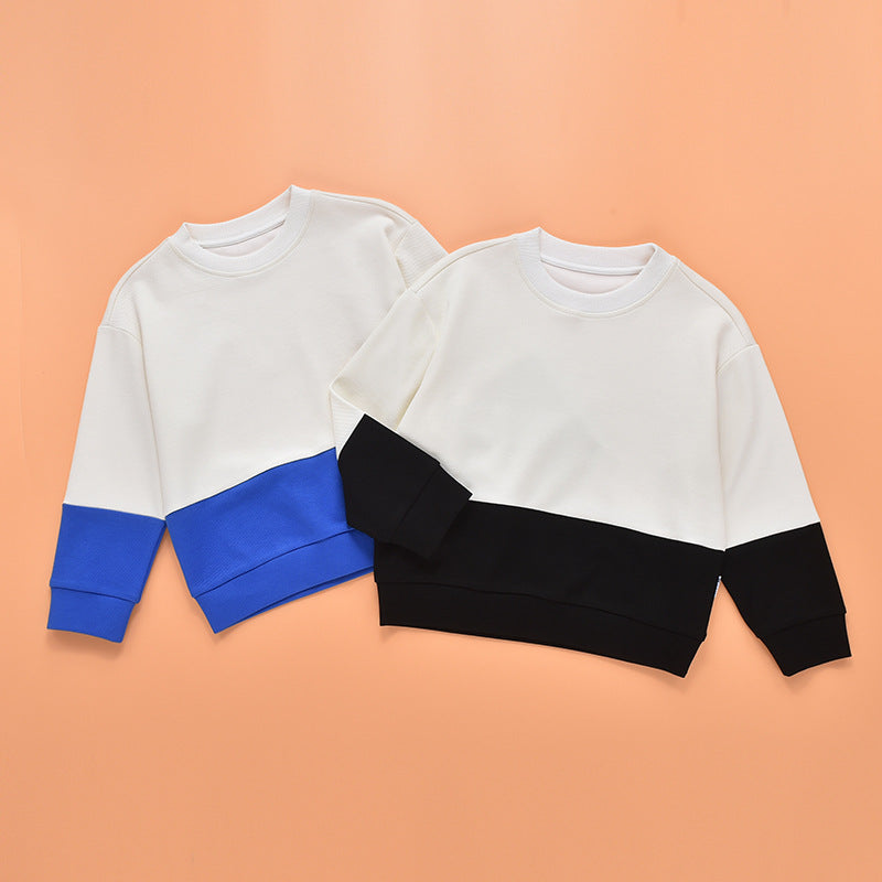 Baby Boy And Girl Colorblock Design Long Sleeve Pullover Hoodies by MyKids-USA™