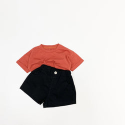 Baby Boy And Girl Solid Color Basic Denim Shorts With Pockets In Summer by MyKids-USA™
