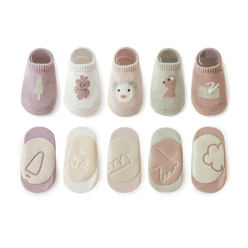 Kids Girl Embroidered Pattern Non-Slip Floor Soft Socks by MyKids-USA™